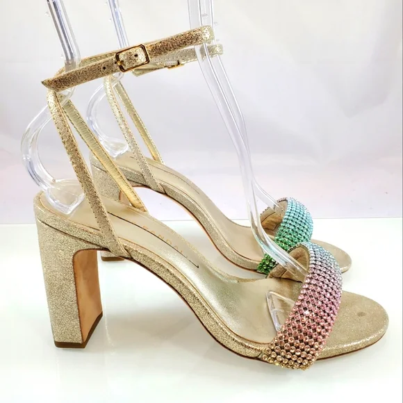 NWT$495 LOEFFLER RANDALL Shay Rhinestone Ankle Strap Sandals Heels Sz 5 - Picture 12 of 17